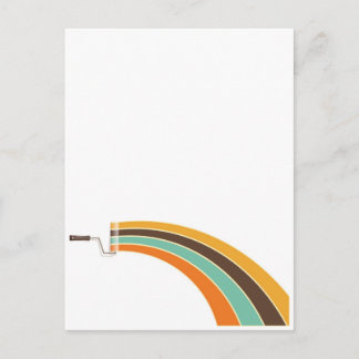 Painting in retro colors postcard