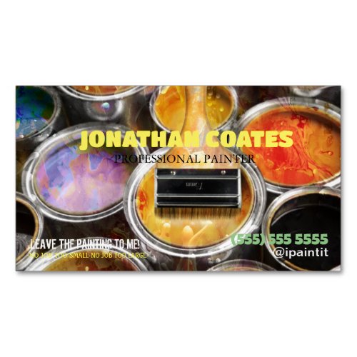 Painting Job Cans of Paint Business Card  Magnet