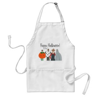 Painting Kids in Costumes, Happy Halloween Aprons