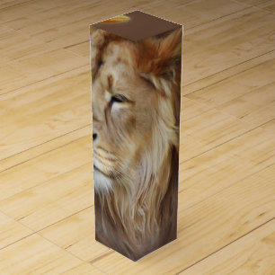 Painting Lion Wine Box