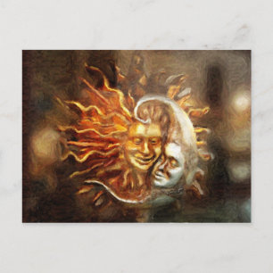Painting : Lunar Loves Solar Postcard