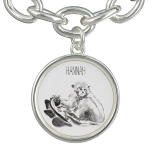 Painting Monkey Year Zodiac Name Charm Bracelet