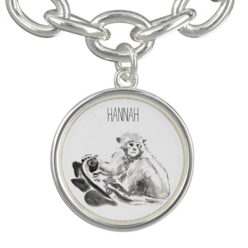 Painting Monkey Year Zodiac Name Charm Bracelet