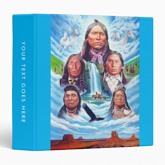 Painting Native Americans Famous Indian Chiefs 3 Ring Binder (Front/Spine)