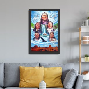 Painting Native Americans Famous Indian Chiefs Framed Art