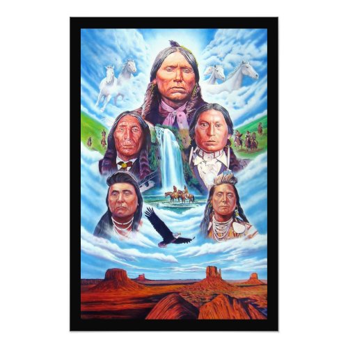 Painting Native Americans Indian Chiefs Vertical Photo Print
