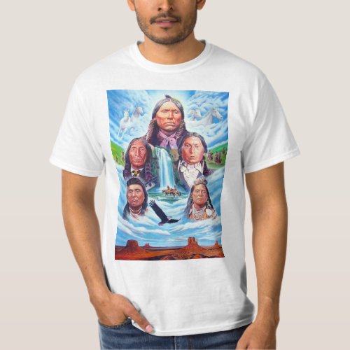 Painting Native Americans Template Mens Modern T_Shirt