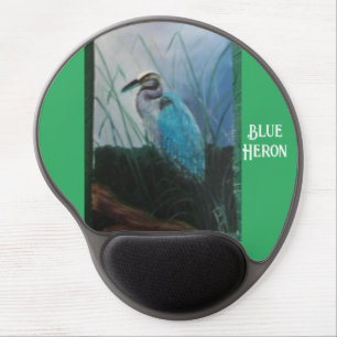 Painting of a Blue Heron Gel Mouse Pad