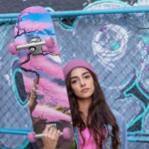 Japanese Anime Girl Under A Cherry Blossom Tree Skateboard