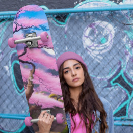 Painting Of A Cherry Blossom Tree Skateboard