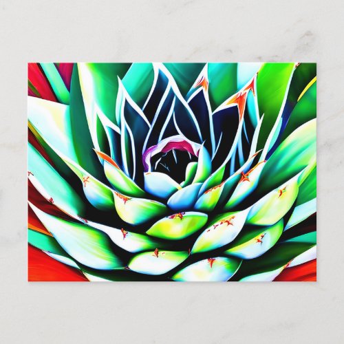 Painting of a colorful Agave Postcard