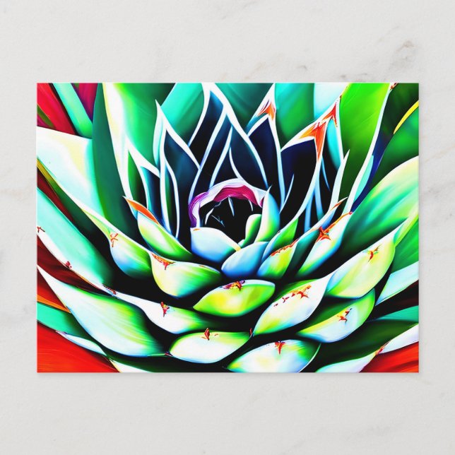 Painting of a colorful Agave Postcard (Front)