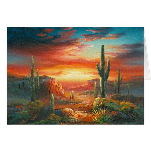 Painting Of A Colorful Desert Sunset Painting (Front Horizontal)