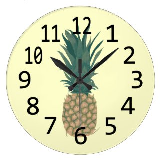 Painting of a fresh Pineapple Wall Clocks