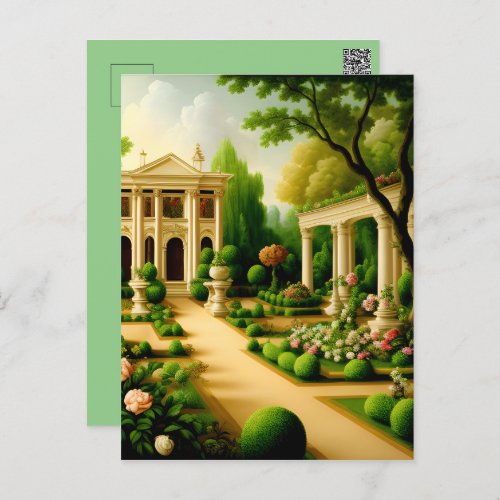 Painting of a Garden with Abstract Elements Postcard