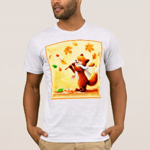 Painting Of a Happy Singing Red Fox. Buy Now T-Shirt