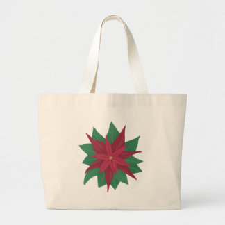 Painting of a Poinsettia Flower Christmas Bag