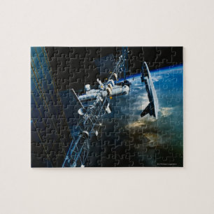 Painting of a Space Station Above Earth Jigsaw Puzzle
