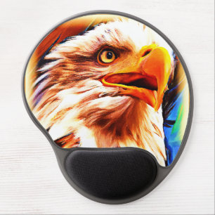 Painting of a Stunning Eagles Face. Buy Now Gel Mouse Pad