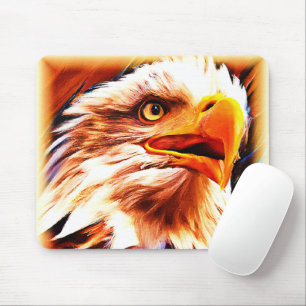 Painting of a Stunning Eagles Face. Buy Now Mouse Pad