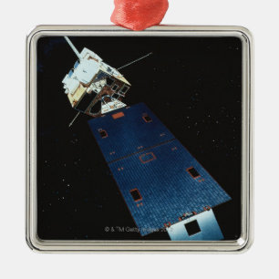Painting of a Weather Satellite Metal Ornament