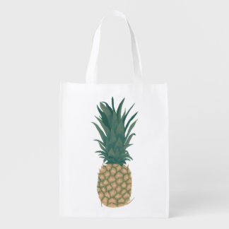 Painting of a whole pineapple grocery bags