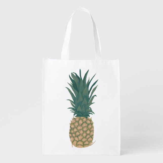 Painting of a whole pineapple grocery bags (Front)