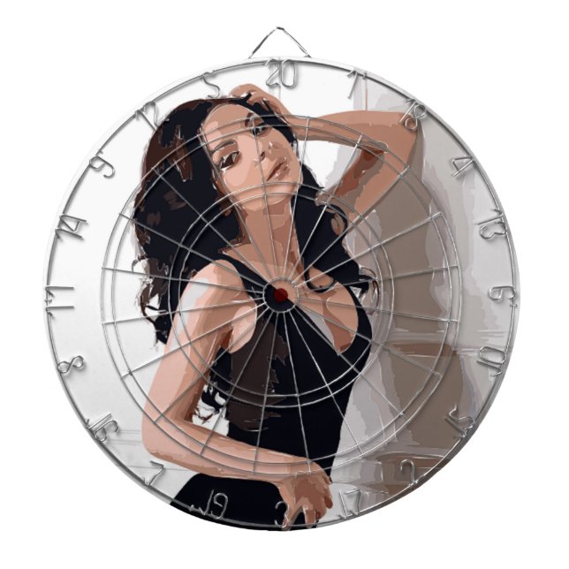 PAINTING OF A WOMAN DART BOARD (Front)