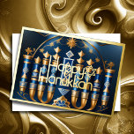 Painting of Abstract Hanukkah Menorah Foil Holiday Card<br><div class="desc">Painting of Abstract Hanukkah Menorah</div>