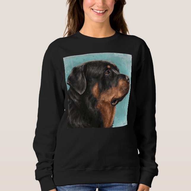 Painting Of An Adorable Rottweiler From The Side L Sweatshirt (Front)