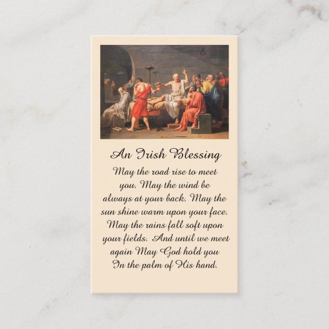 Painting of Ancient Scene Sympathy Prayer Card (Front)