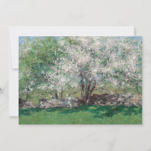 Painting of Apple Trees with White Blossoms Invitation