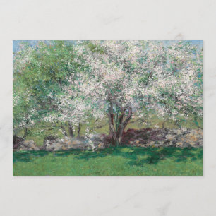 Painting of Apple Trees with White Blossoms Invitation