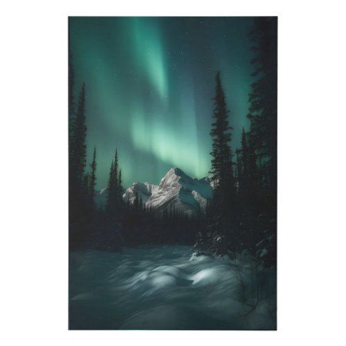  Painting of Aurora Borealis light Faux Canvas Print
