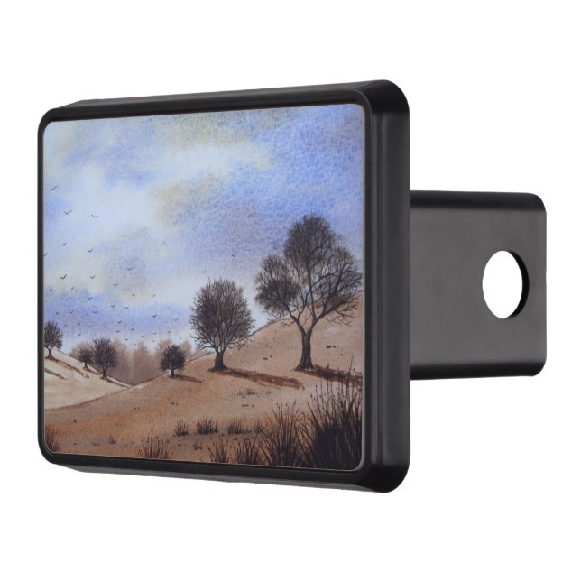 painting of autumn landscape scenic trees hitch cover (Left)