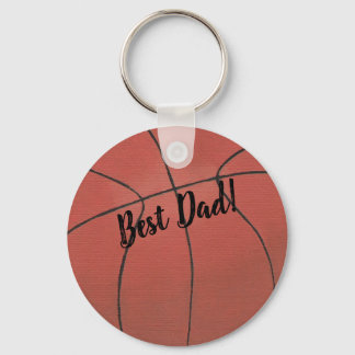 Painting of Basketball Best Dad Template Keychain