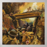 Painting Of Battle In The Trenches Of World War 1 Poster at Zazzle