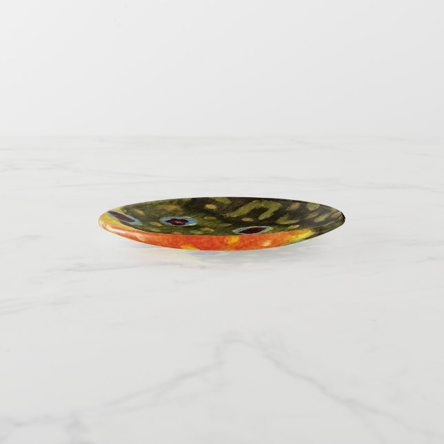 Painting of Brown Trout Skin Trinket Tray (Angled)