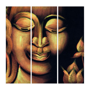 Painting Of Buddha Triptych