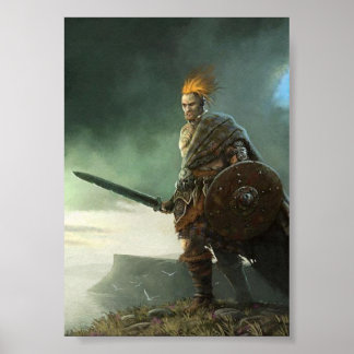 Painting of Celtic Warrior Poster