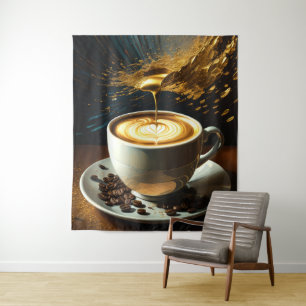 Painting of Coffee Cup Abstract Tapestry