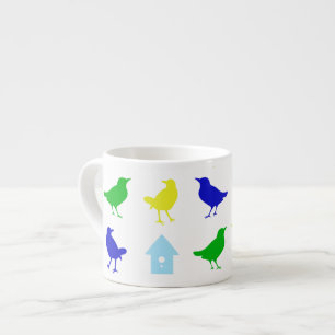 Painting of Colored Birds by Chariklia Zarris Espresso Cup