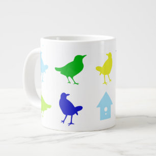 Painting of Colored Birds by Chariklia Zarris Giant Coffee Mug