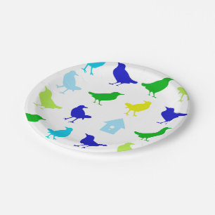 Painting of Colored Birds by Chariklia Zarris Paper Plates