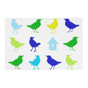 Painting of Colored Birds by Chariklia Zarris Placemat