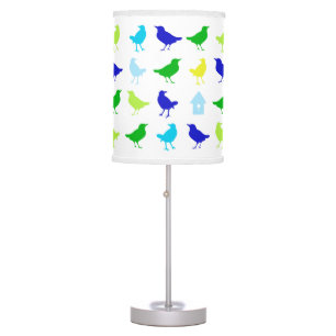 Painting of Colored Birds by Chariklia Zarris Table Lamp