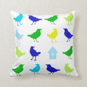 Painting of Colored Birds by Chariklia Zarris Throw Pillow