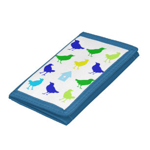 Painting of Colored Birds by Chariklia Zarris Tri-fold Wallet