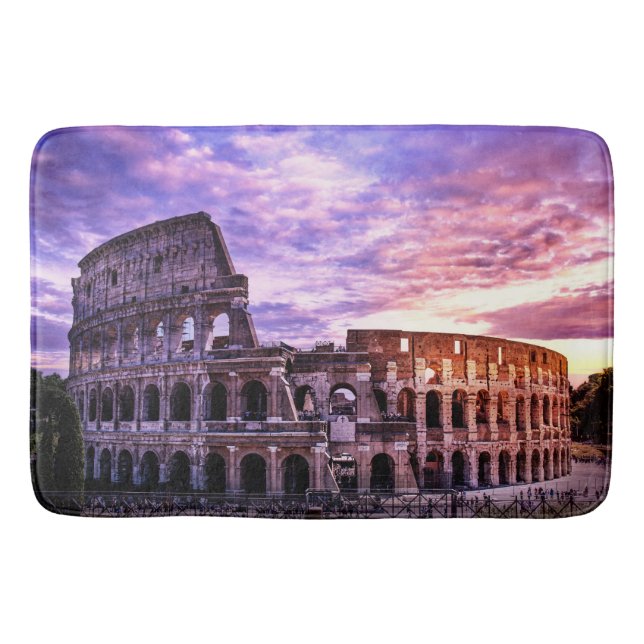 Painting of Colosseum in Rome at sunset Bath Mat (Front)