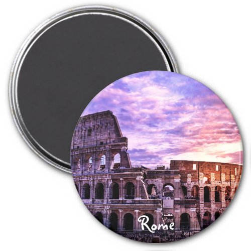 Painting of Colosseum in Rome at sunset Magnet